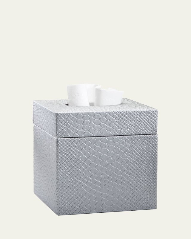 Conda Tissue Box Cover, Silver